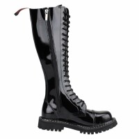 Angry Itch 20-Hole Boots Black Patent Leather