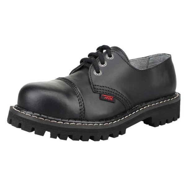 Angry Itch 03-Hole Shoes Black Leather