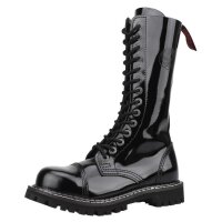 Angry Itch 14-Loch Lackleder Stiefel Schwarz