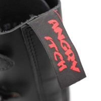 Angry Itch 14-Hole Boots 5-Buckle Black Leather