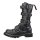 Angry Itch 14-Loch 5-Buckle Leder Stiefel Schwarz