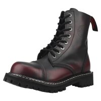 Angry Itch 08-Loch Leder Stiefel Burgundy Rub-Off