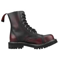 Angry Itch 08-Loch Leder Stiefel Burgundy Rub-Off