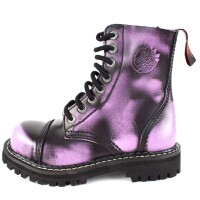 Angry Itch 08-Loch Leder Stiefel Violet Rub-Off