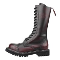 Angry Itch 14-Loch Leder Stiefel Burgundy Rub-Off