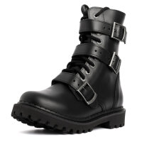 Angry Itch 10-Hole 3 Buckle LIGHT Boots Black Leather