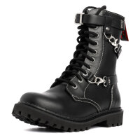 Angry Itch 10-Hole 3 Straps LIGHT Boots Black Leather